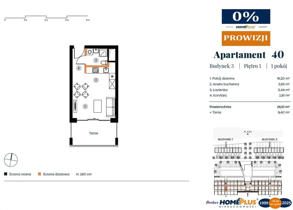 1 pokój, mieszkanie 26,10 m², piętro 1, oferta nr , 124198/78/OMS, Rogowo