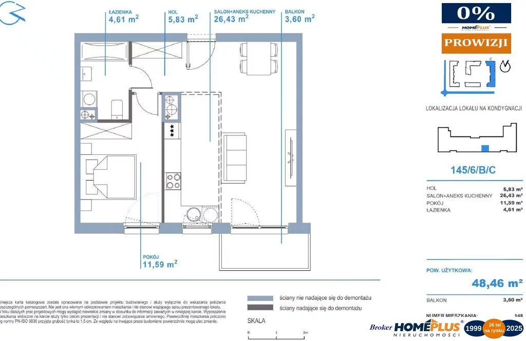 2 pokoje, mieszkanie 48,29 m², piętro 6, oferta nr , 124171/78/OMS, Warszawa, Ursus, Ursus, Herbu Oksza