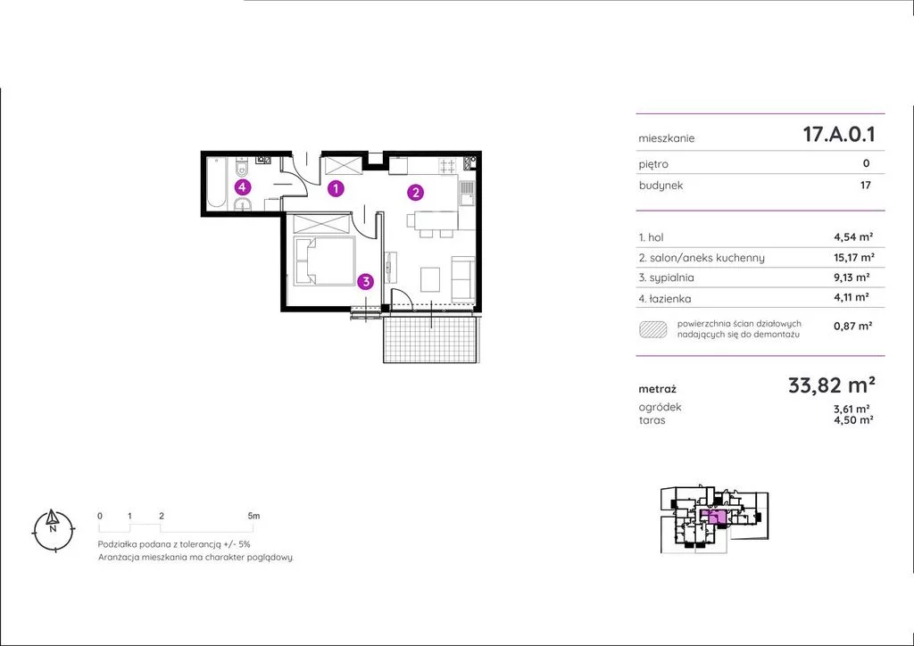 Mieszkanie na sprzedaż, 33,82 m², 2 pokoje, parter, oferta nr 119861/78/OMS