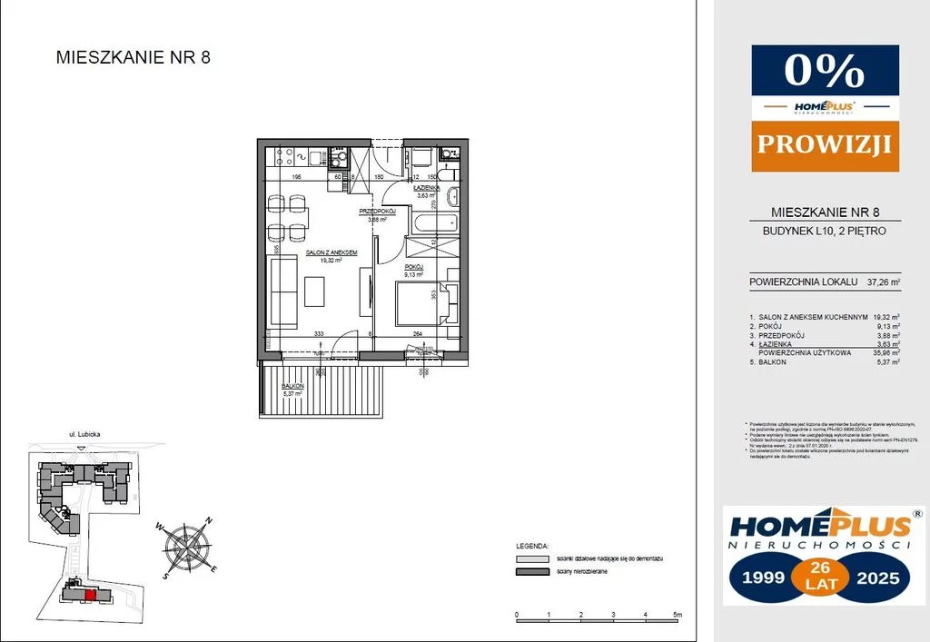2 pokoje, mieszkanie 35,96 m², piętro 2, oferta nr , 124211/78/OMS, Toruń, Winnica, Lubicka