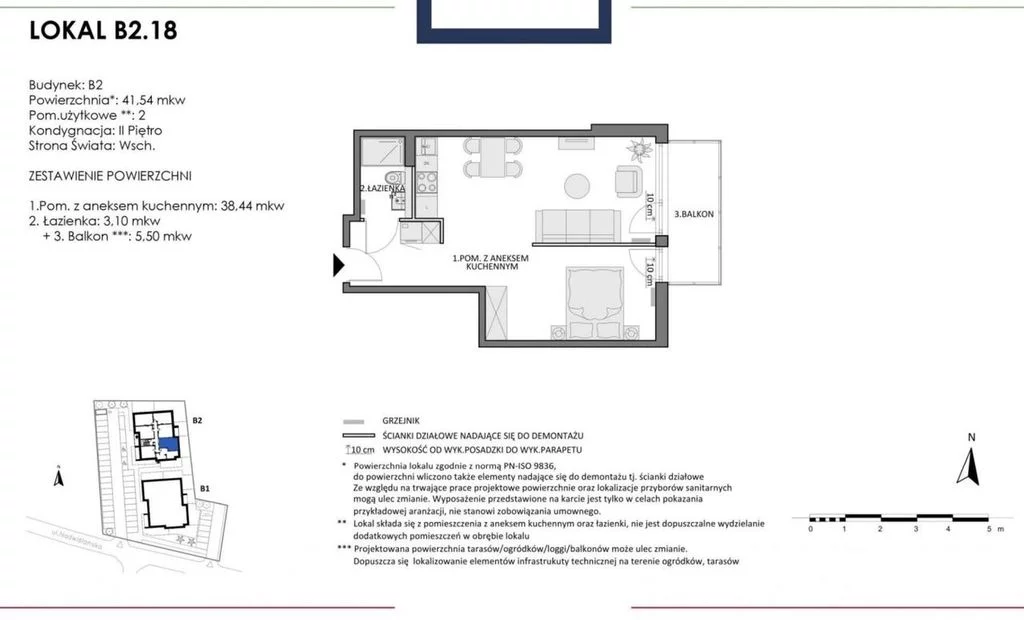 Apartament na sprzedaż, 41,54 m², 2 pokoje, piętro 2, oferta nr 121142/78/OMS