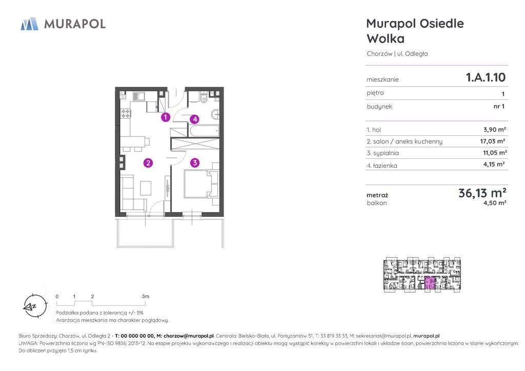 Mieszkanie na sprzedaż, 36,13 m², 2 pokoje, 1 piętro, oferta nr 116187/78/OMS