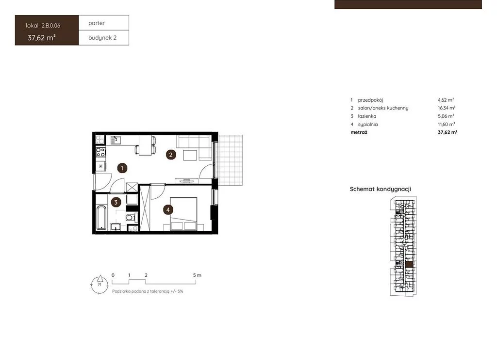 Mieszkanie na sprzedaż, 37,62 m², 2 pokoje, parter, oferta nr 122329/78/OMS