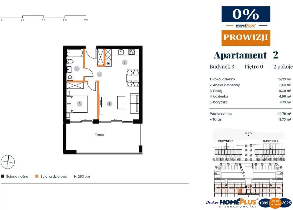 2 pokoje, mieszkanie 44,76 m², parter, oferta nr , 124197/78/OMS, Rogowo