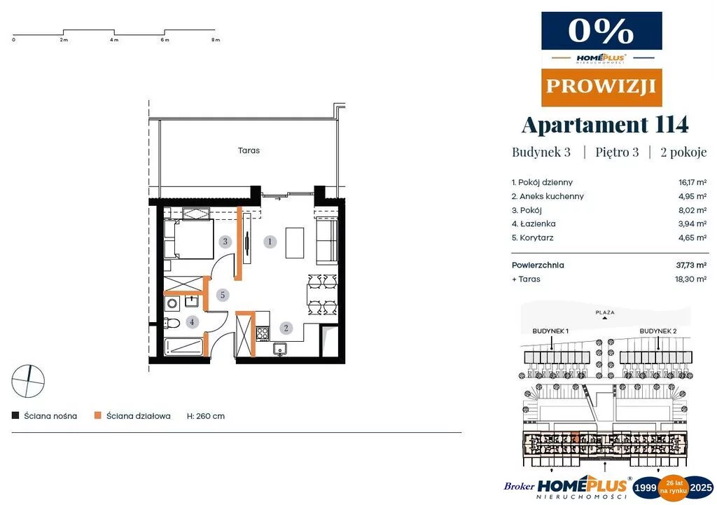 2 pokoje, mieszkanie 37,73 m², piętro 3, oferta nr , 124199/78/OMS, Rogowo