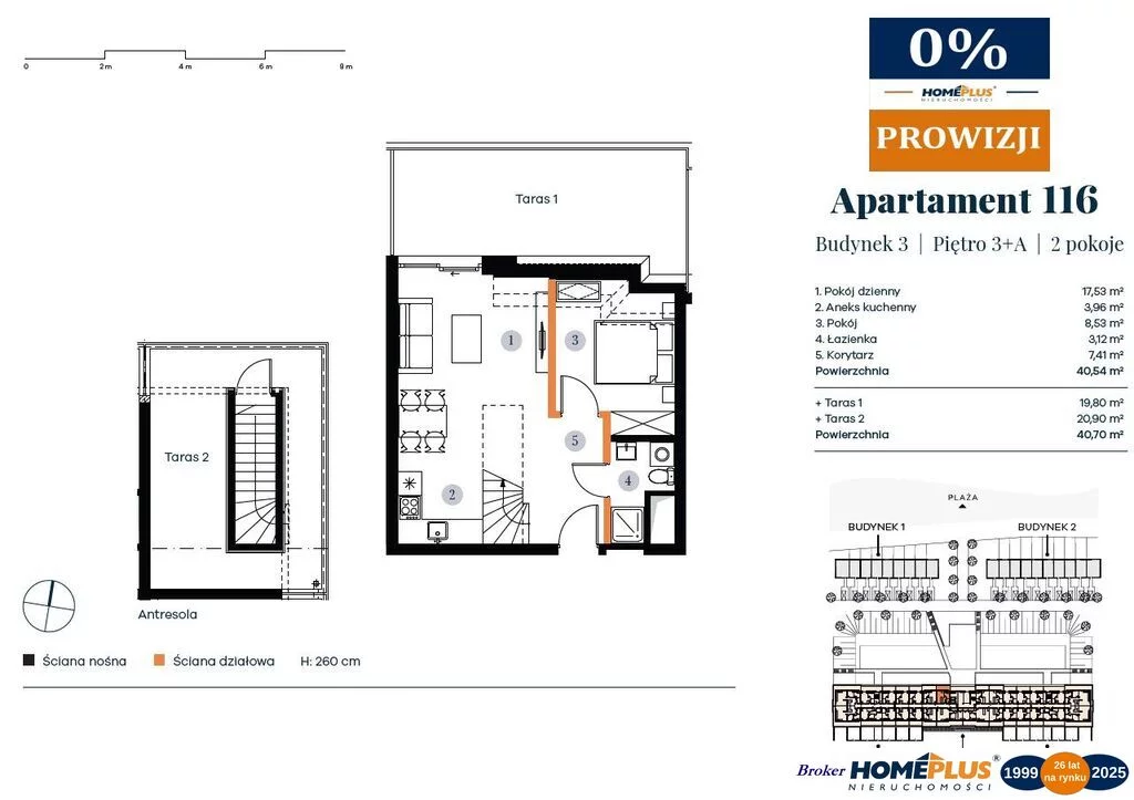 2 pokoje, mieszkanie 40,54 m², piętro 3, oferta nr , 124200/78/OMS, Rogowo