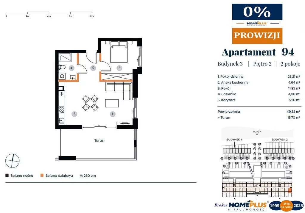 2 pokoje, mieszkanie 49,32 m², piętro 2, oferta nr , 124201/78/OMS, Rogowo