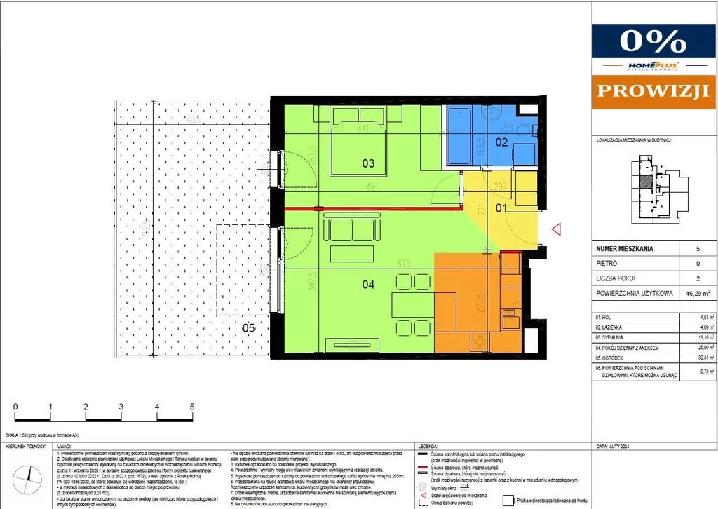 2 pokoje, mieszkanie 46,29 m², parter, oferta nr , 124146/78/OMS, Warszawa, Wawer, Wawer, Szpacza