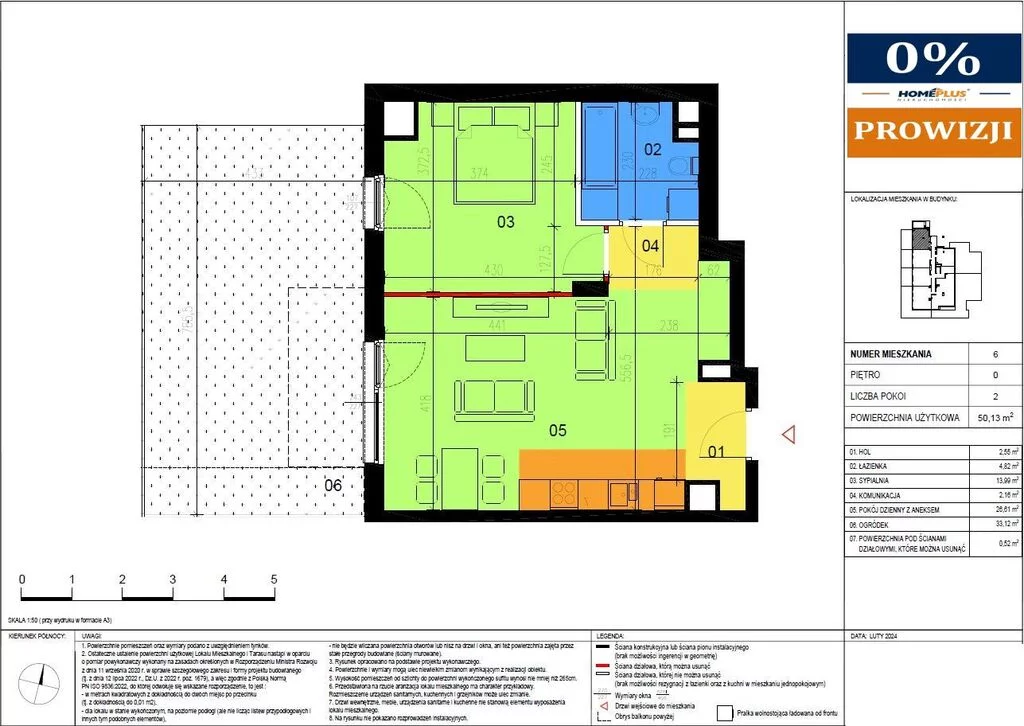 2 pokoje, mieszkanie 50,13 m², parter, oferta nr , 124147/78/OMS, Warszawa, Wawer, Wawer, Szpacza