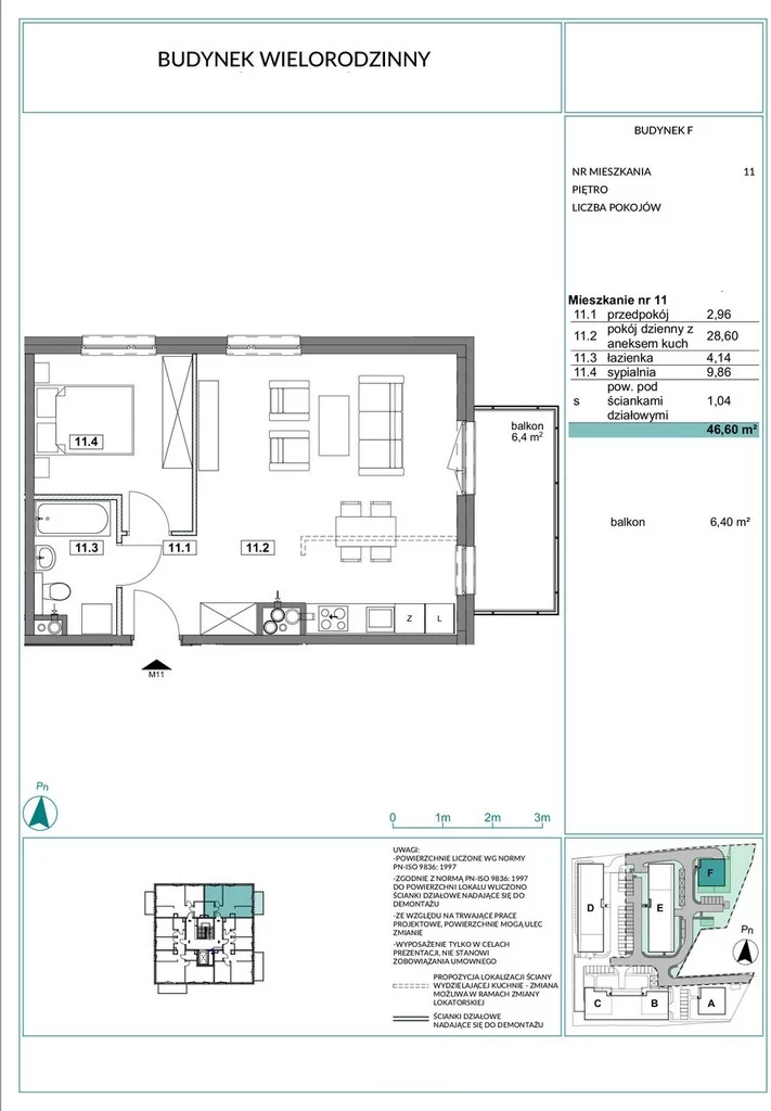 Mieszkanie na sprzedaż, 46,59 m², 2 pokoje, 2 piętro, oferta nr 109774/78/OMS