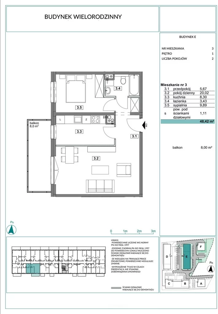 Mieszkanie na sprzedaż, 48,52 m², 2 pokoje, 1 piętro, oferta nr 119783/78/OMS