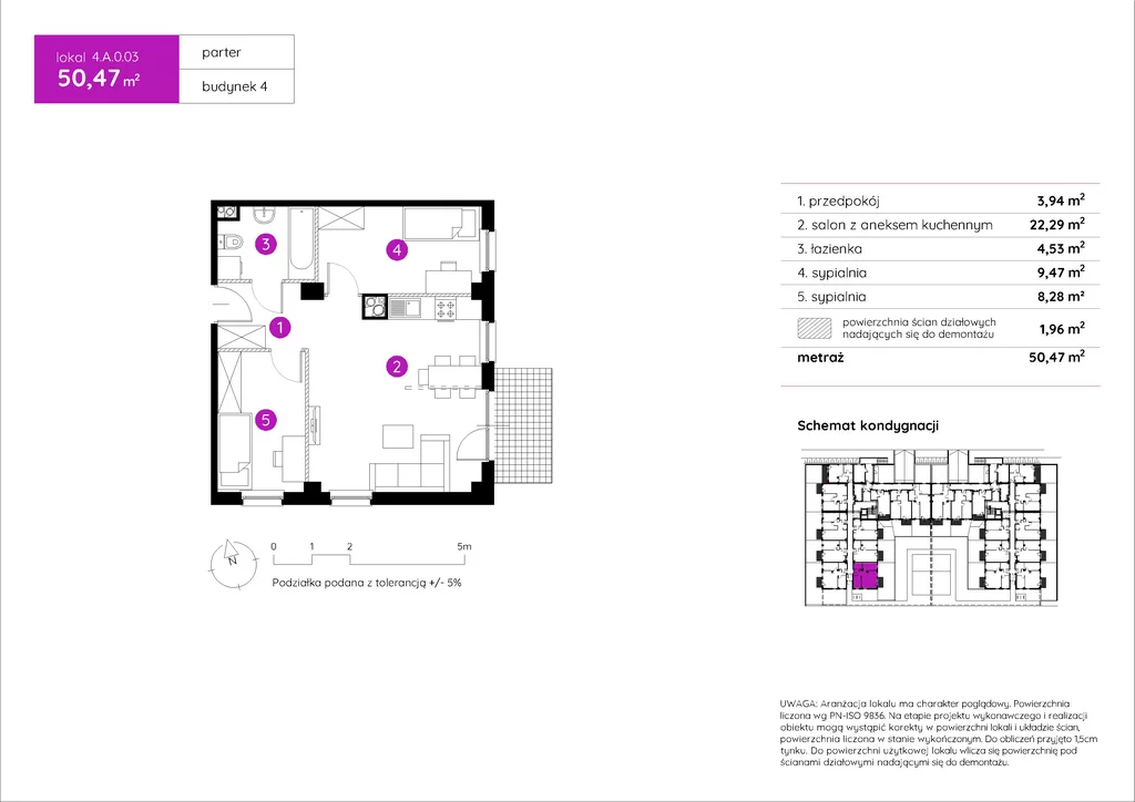 Mieszkanie na sprzedaż, 50,47 m², 3 pokoje, parter, oferta nr 120682/78/OMS