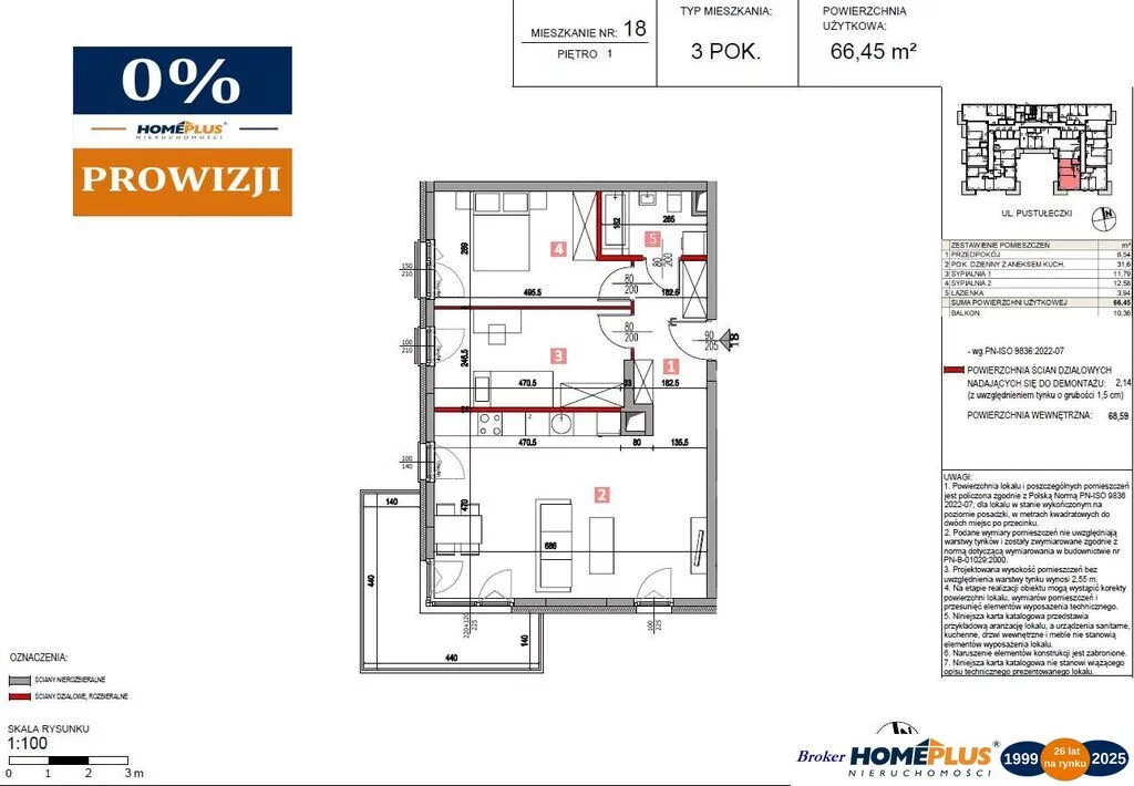 3 pokoje, mieszkanie 66,45 m², piętro 1, oferta nr , 124188/78/OMS, Warszawa, Ursynów, Ursynów, Pustułeczki