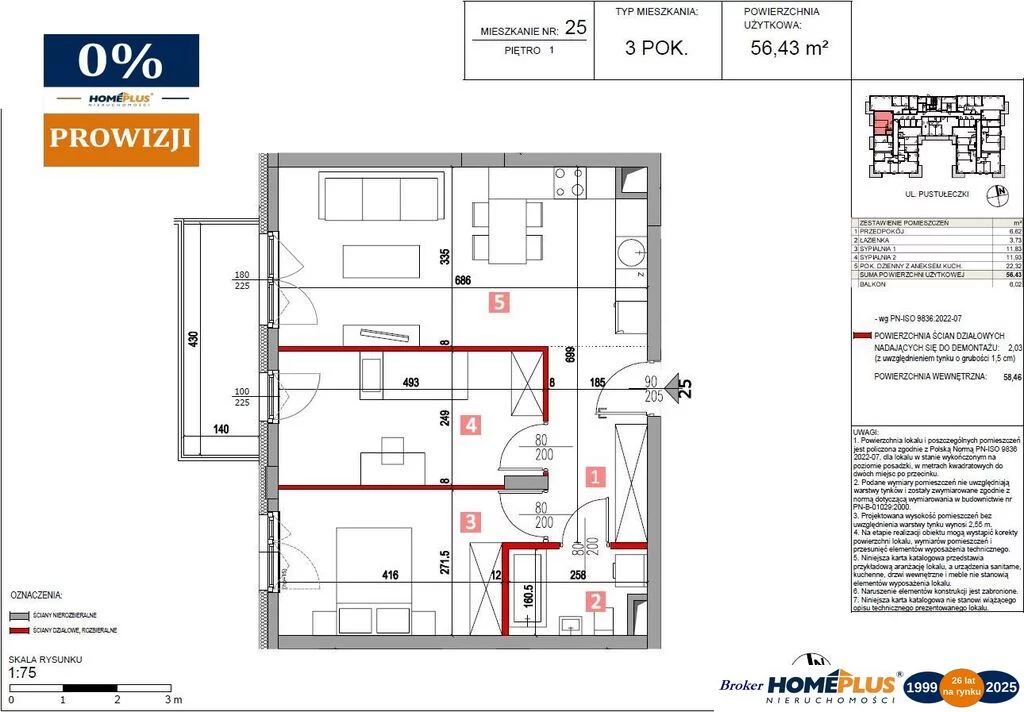 3 pokoje, mieszkanie 56,43 m², piętro 1, oferta nr , 124191/78/OMS, Warszawa, Ursynów, Ursynów, Pustułeczki