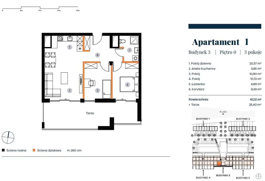 3 pokoje, mieszkanie 62,12 m², parter, oferta nr , 124196/78/OMS, Rogowo