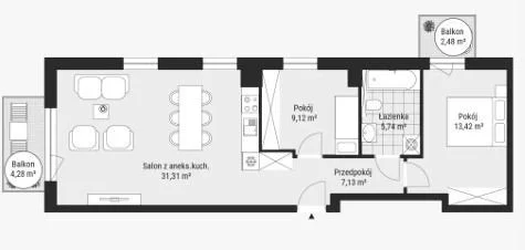 Mieszkanie na sprzedaż, 66,72 m², 3 pokoje, 1 piętro, oferta nr 121895/78/OMS