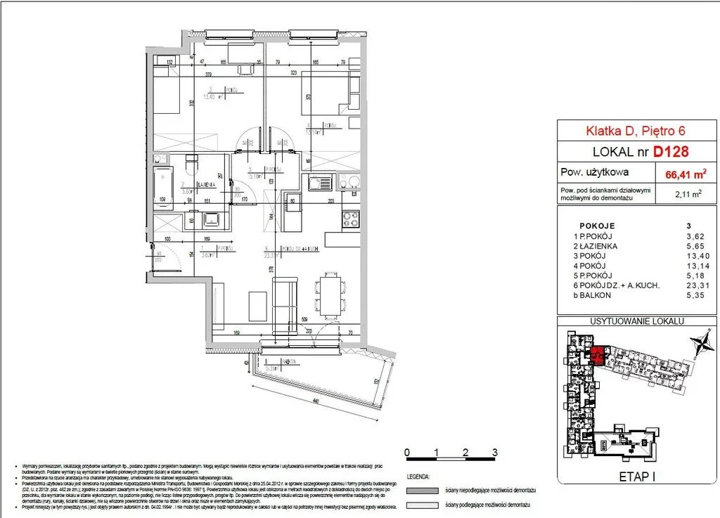 Mieszkanie na sprzedaż, 66,32 m², 3 pokoje, 6 piętro, oferta nr 122292/78/OMS