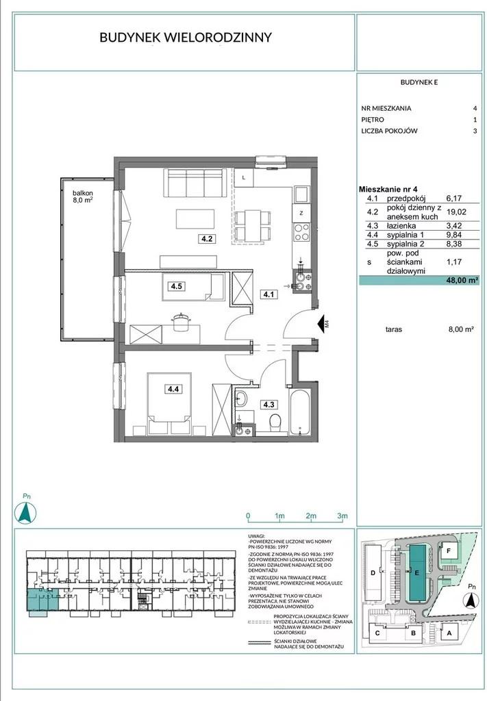 Mieszkanie na sprzedaż, 47,90 m², 3 pokoje, 1 piętro, oferta nr 119780/78/OMS