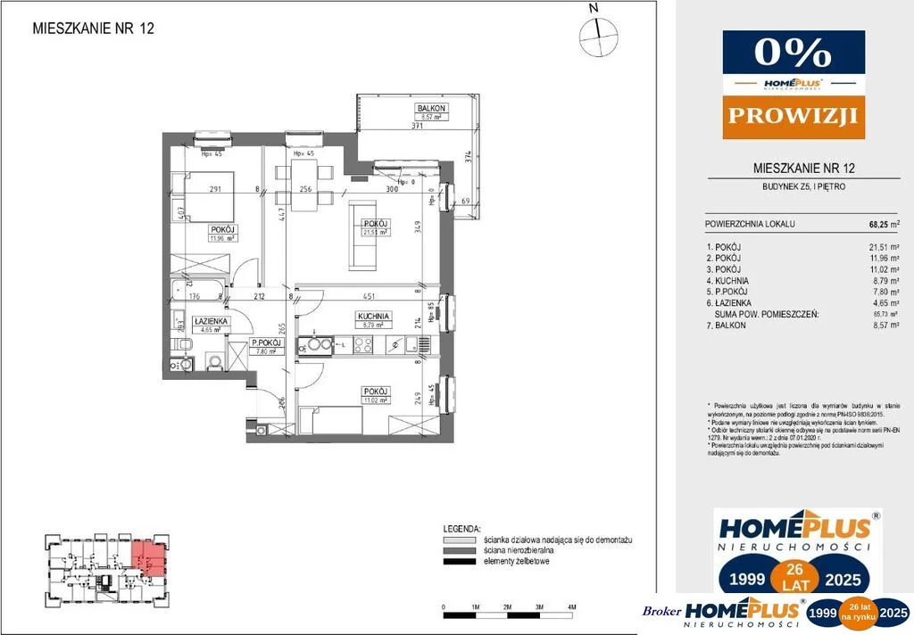 3 pokoje, mieszkanie 65,73 m², piętro 1, oferta nr , 124219/78/OMS, Bydgoszcz, Bocianowo, Zaświat