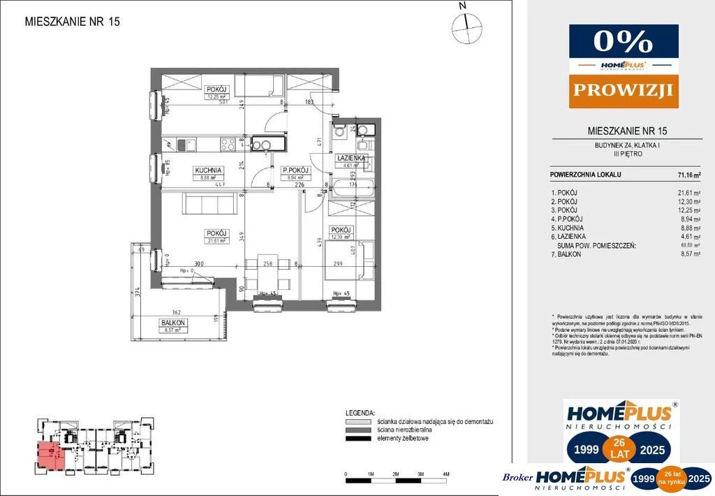 3 pokoje, mieszkanie 68,59 m², piętro 3, oferta nr , 124223/78/OMS, Bydgoszcz, Bocianowo, Zaświat