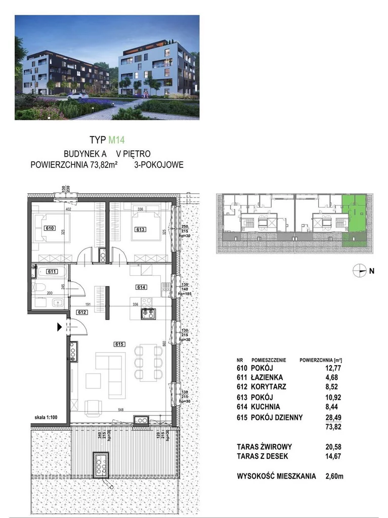 Mieszkanie na sprzedaż, 73,82 m², 3 pokoje, 5 piętro, oferta nr 121996/78/OMS