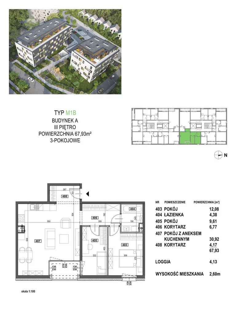 Mieszkanie na sprzedaż, 67,93 m², 3 pokoje, 3 piętro, oferta nr 121994/78/OMS