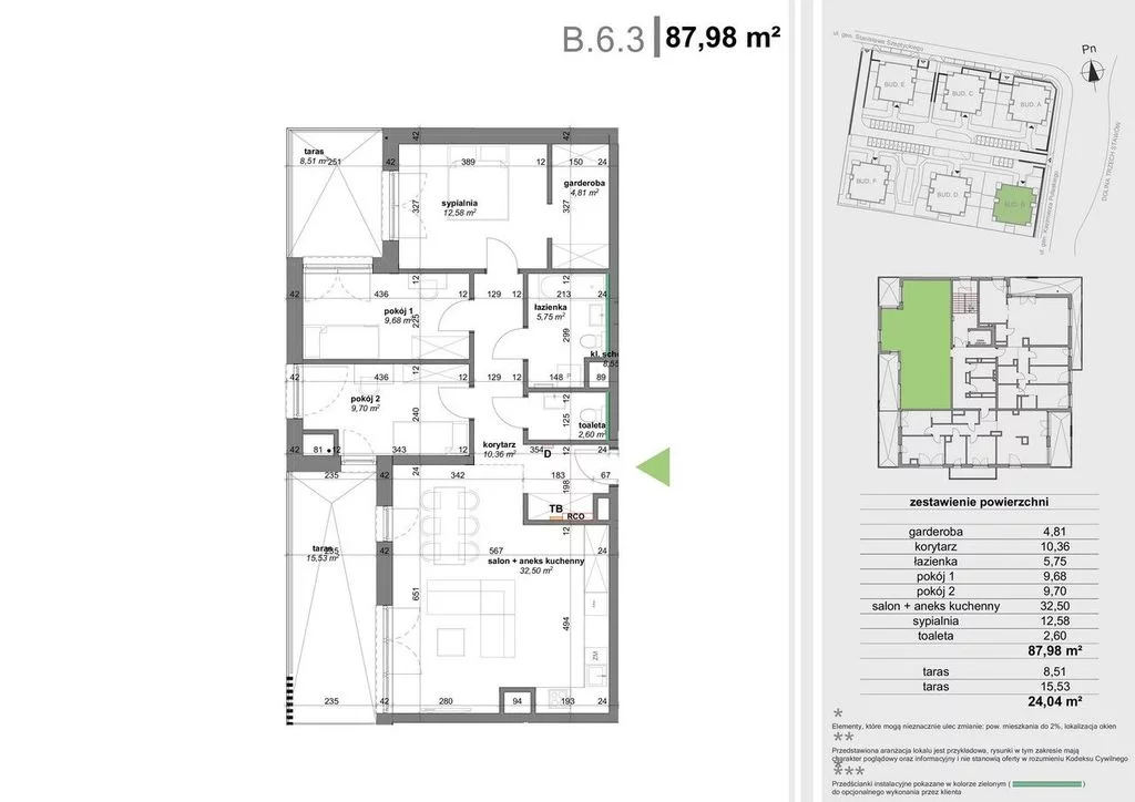 Apartament na sprzedaż, 87,98 m², 4 pokoje, piętro 6, oferta nr 109725/78/OMS