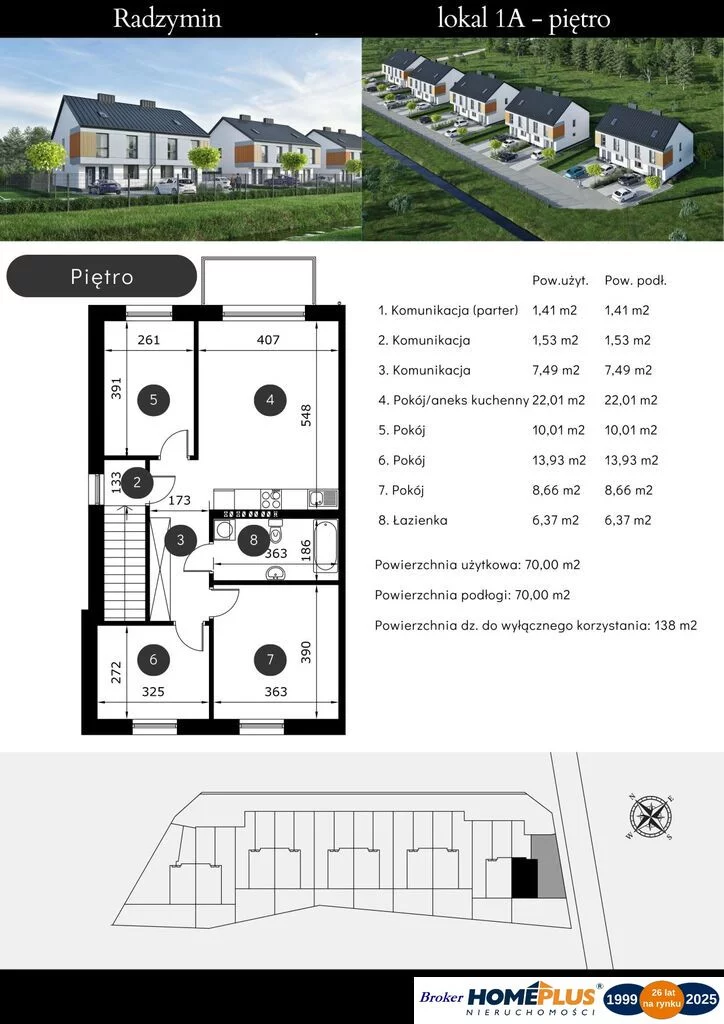 4 pokoje, mieszkanie 70,00 m², piętro 1, oferta nr , 123617/78/OMS, Radzymin, Sybiraków