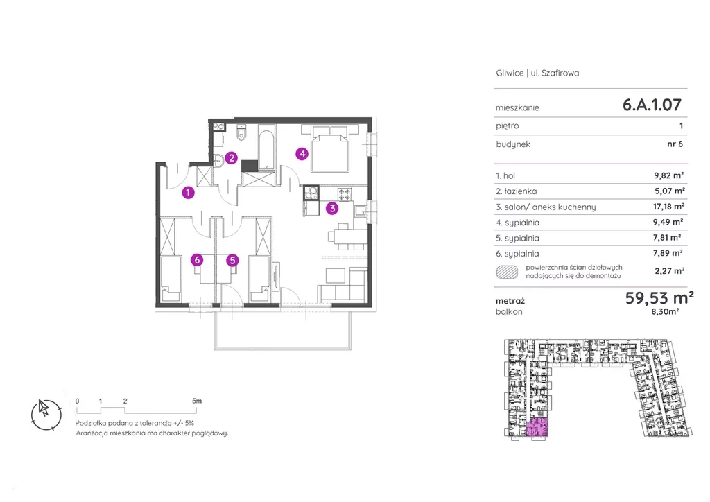 Mieszkanie na sprzedaż, 59,53 m², 4 pokoje, 1 piętro, oferta nr 117522/78/OMS