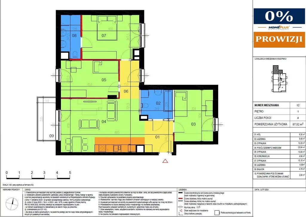 4 pokoje, mieszkanie 87,52 m², piętro 1, oferta nr , 124152/78/OMS, Warszawa, Wawer, Wawer, Szpacza