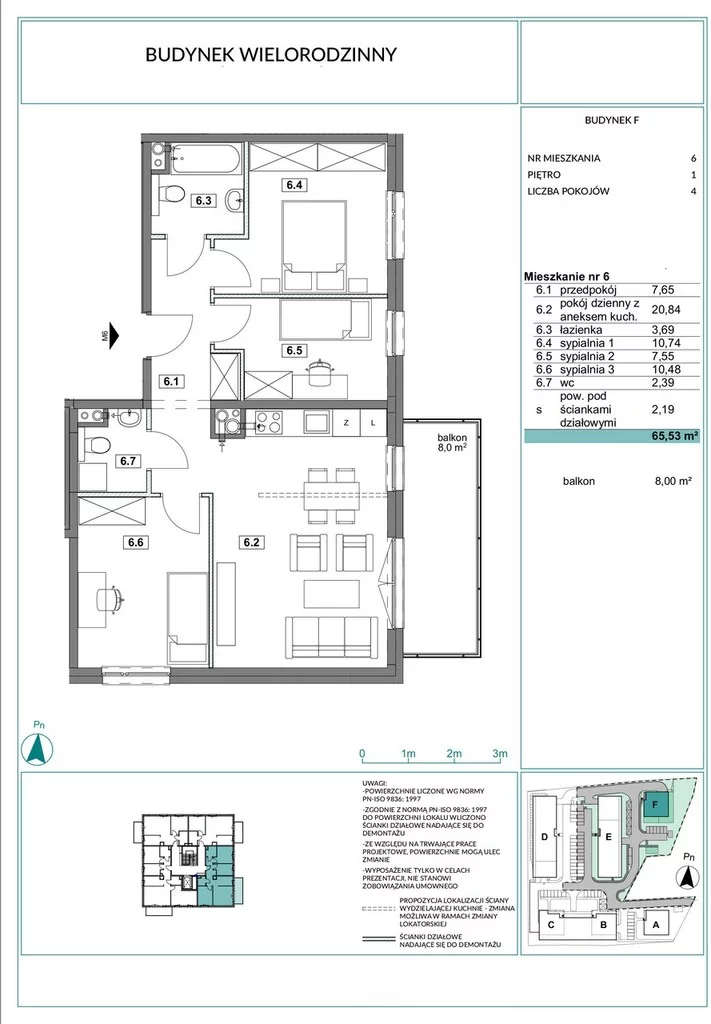 Mieszkanie na sprzedaż, 65,45 m², 4 pokoje, 1 piętro, oferta nr 119787/78/OMS