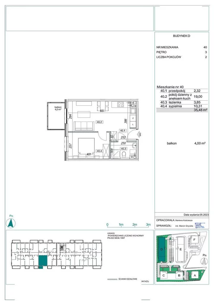 Mieszkanie na sprzedaż, 35,48 m², 4 pokoje, 2 piętro, oferta nr 119793/78/OMS