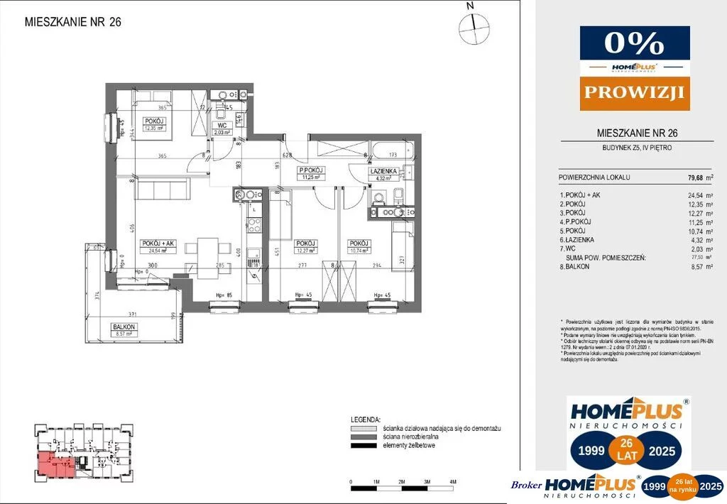 4 pokoje, mieszkanie 77,50 m², piętro 4, oferta nr , 124224/78/OMS, Bydgoszcz, Bocianowo, Zaświat