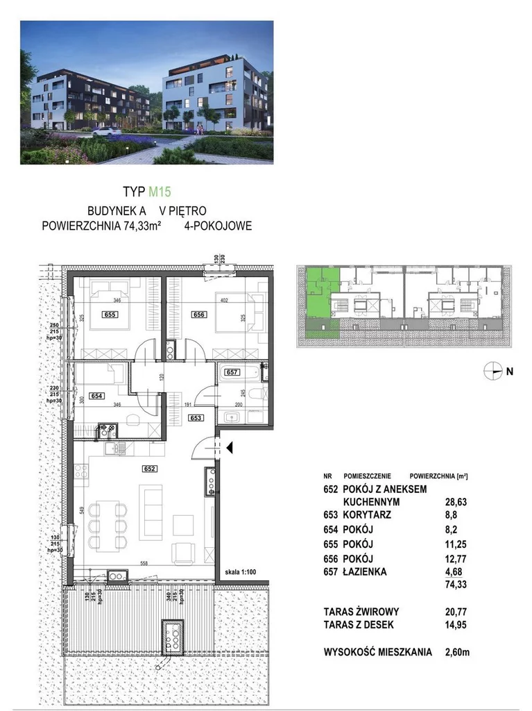 Mieszkanie na sprzedaż, 74,33 m², 4 pokoje, 5 piętro, oferta nr 121997/78/OMS