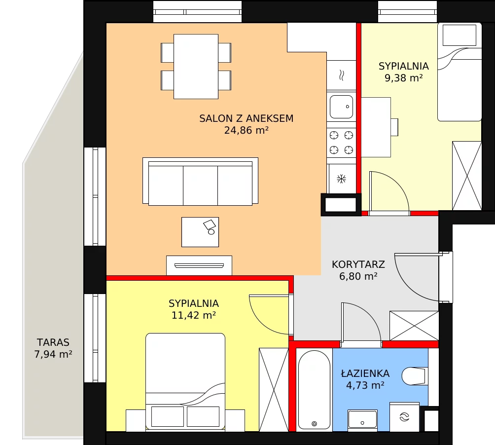 3 pokoje, mieszkanie 57,26 m², parter, oferta nr C5, Osiedle Natura Life, Łomianki, ul. Fabryczna