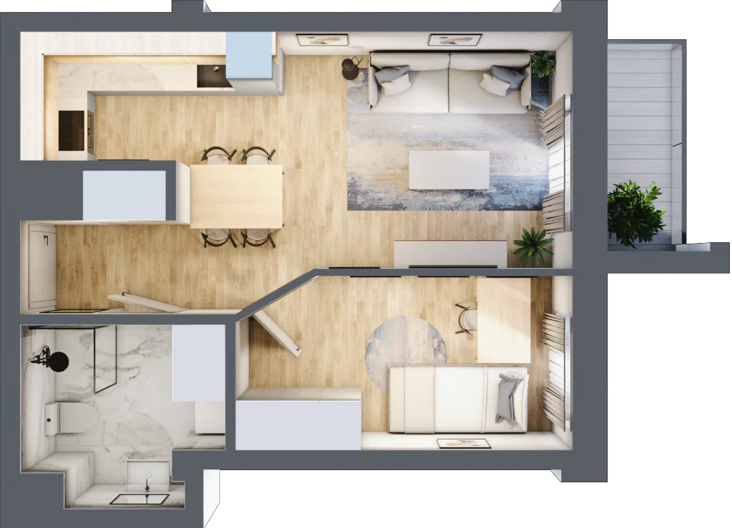 2 pokoje, mieszkanie 38,78 m², piętro 8, oferta nr A1.135, Osiedle Słoneczna, Marki, ul. Słoneczna / Promienna