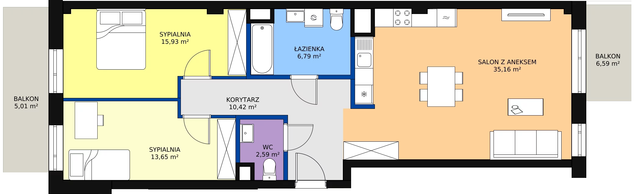 Zalety mieszkania 84.54 m², A1.5