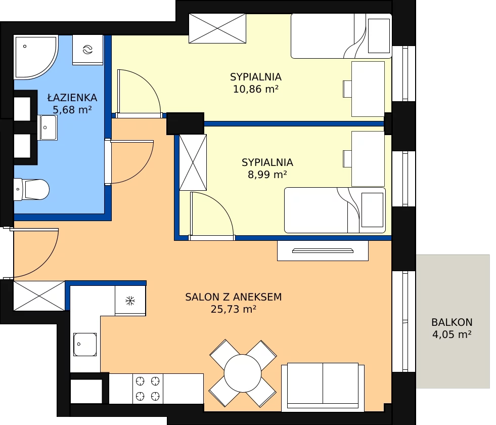 Zalety mieszkania 51.26 m², B1.9