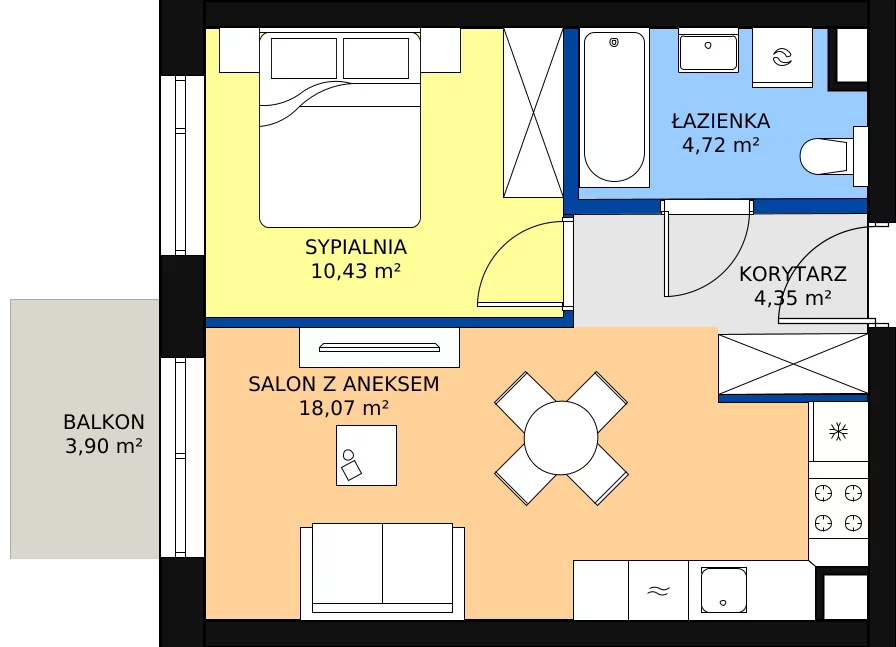 Zalety mieszkania 37.57 m², H51