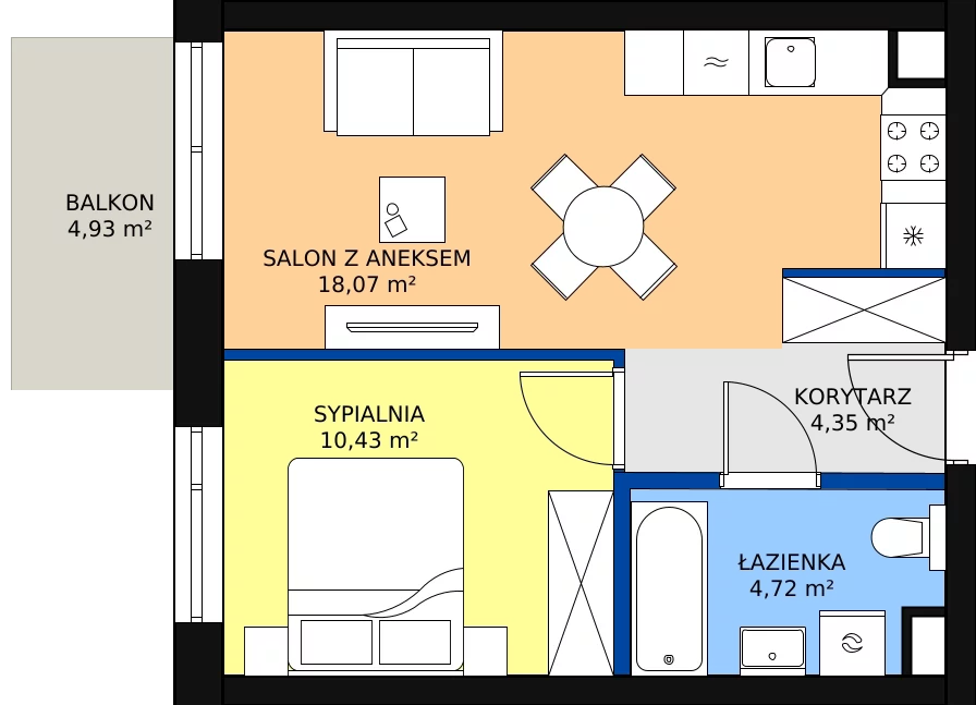 Zalety mieszkania 37.57 m², H18