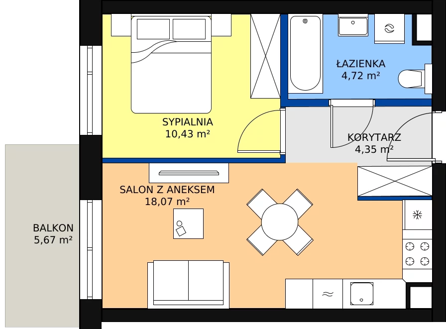 Zalety mieszkania 37.57 m², H31
