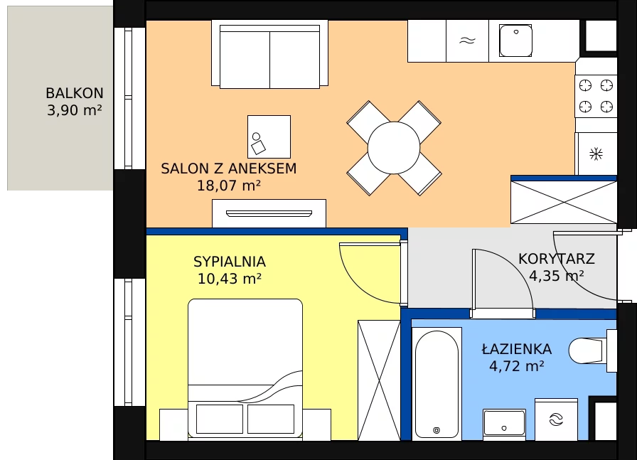 Zalety mieszkania 37.57 m², H52