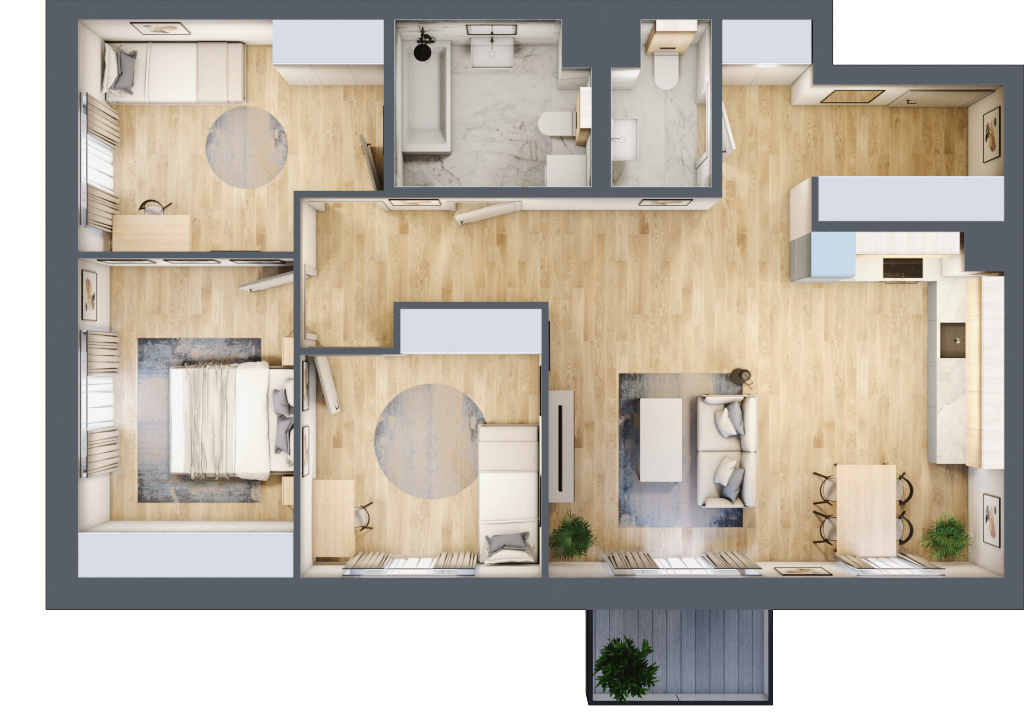 Mieszkanie 86,84 m², parter, oferta nr I12, Osiedle Natura Life - Etap II, Łomianki, ul. Wiślana