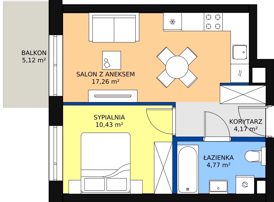 Zalety mieszkania 36.63 m², I22