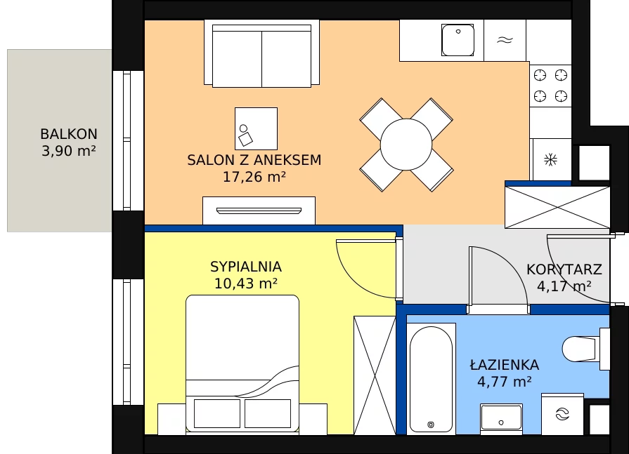 Zalety mieszkania 36.63 m², I39