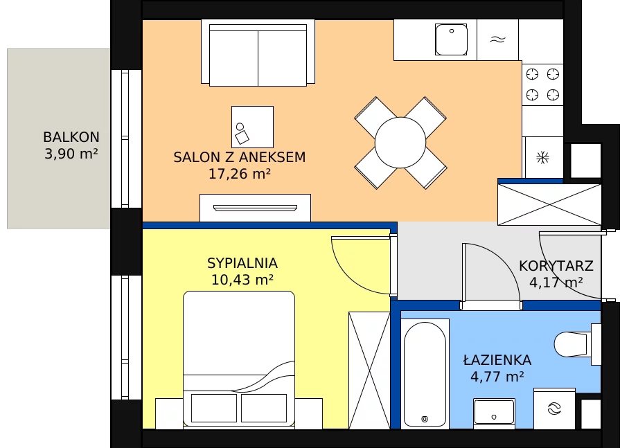 Zalety mieszkania 36.63 m², I56