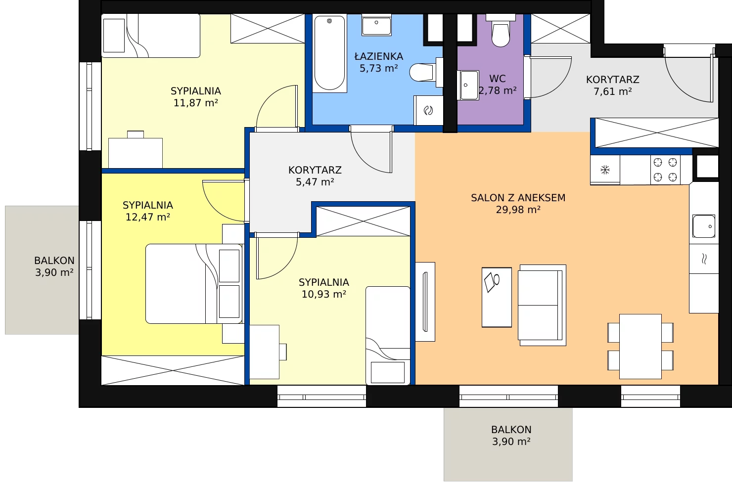 Zalety mieszkania 86.84 m², I19