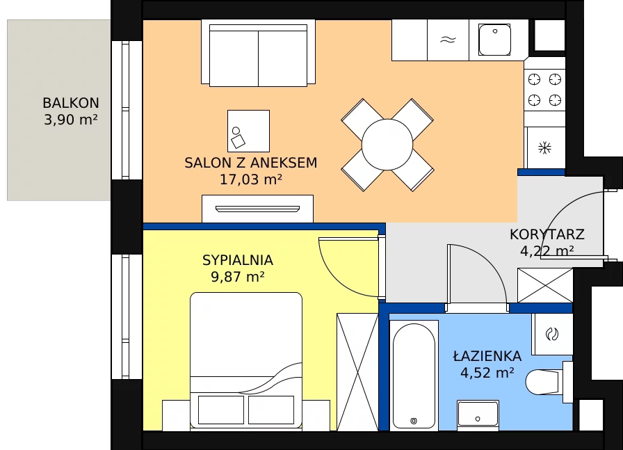 Zalety mieszkania 35.64 m², I44