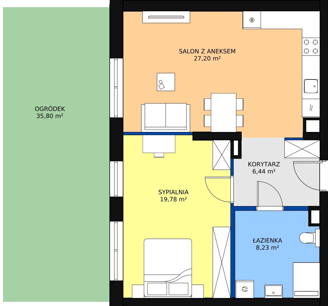 Zalety mieszkania 61.66 m², J11
