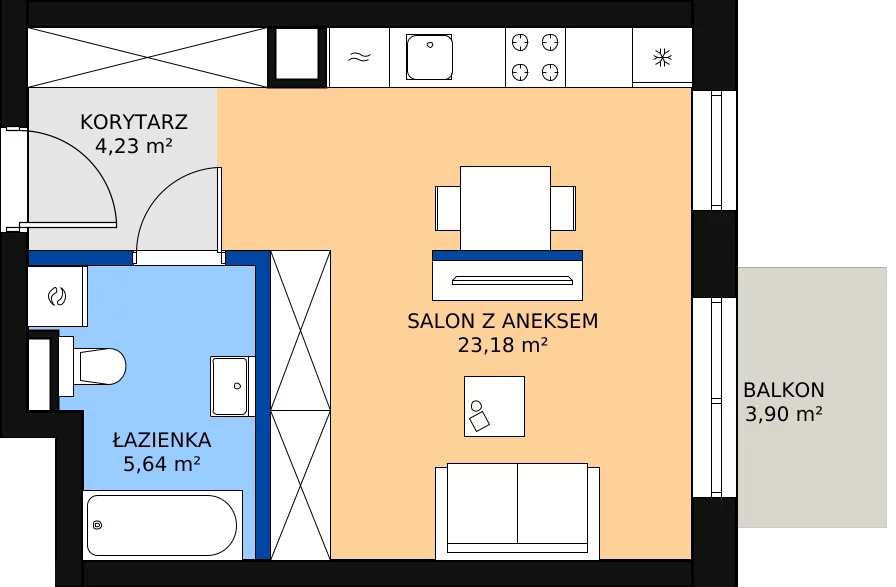 Zalety mieszkania 33.04 m², K31